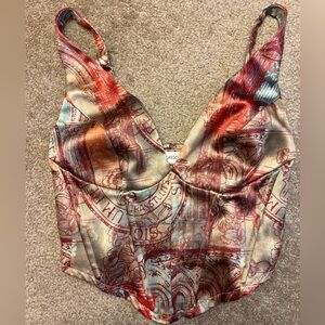 Glassons Multicolor Patterned Crop Top